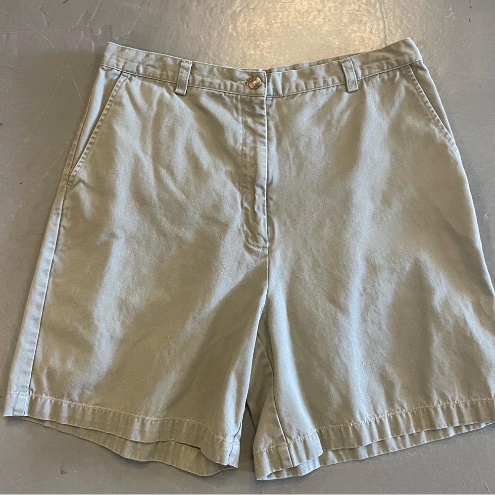 Vintage 90s y2k Eddie Bauer Flat Front Khaki Shorts 12 Large